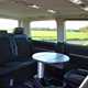 VW Caravelle T6 interior, rear seating area with table