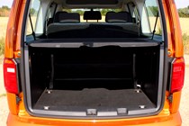 VW Caddy Maxi Life boot seats up parcel shelf
