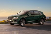 Bentley Bentayga review - 2022 Hybrid Azure, green, front view, driving