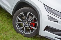 White 2020 Skoda Kodiaq vRS alloy wheel detail
