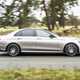 Mercedes-Benz E-Class review - E220d, silver, side view, driving