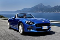 Fiat 124 Spider blue driving front