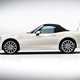 Fiat 124 Spider white side roof up