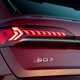 Audi SQ7 review (2022) - rear light detail shot, dusk lighting