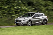 Infiniti QX30 driving front, silver