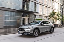 Infiniti QX30 driving front side, silver