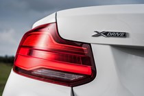 White 2017 BMW 2 Series Coupe xDrive badge