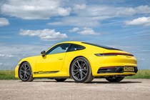 Porsche 911 review (992) - Carrera T, yellow, rear
