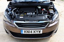 Peugeot 308 Hatchback (2014-) UK rhd model. Engine bay