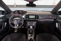 Peugeot 308 GTi Hatchback (2014-) EU lhd model. Interior detail, driver's and passenger seat