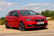 Peugeot 308 Hatchback - GTi in red, front three-quarters