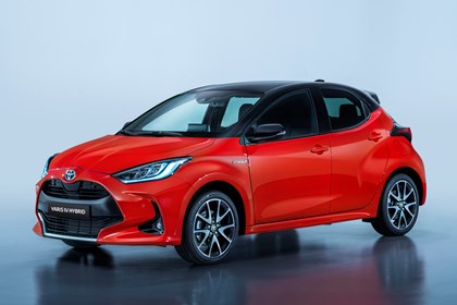 Red 2020 Toyota Yaris Hatchback front three-quarter