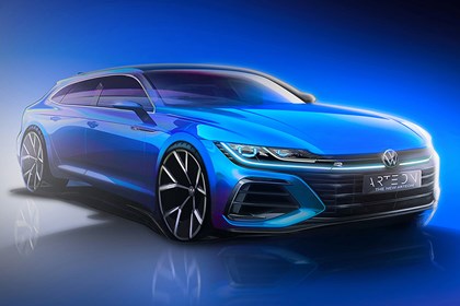 Blue 2020 Volkswagen Arteon Shooting Brake sketch