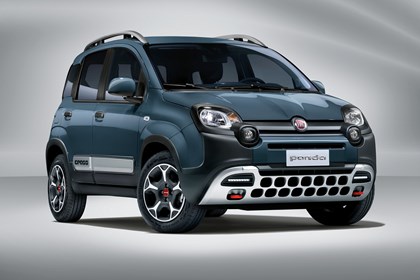 Blue 2021 Fiat Panda Cross front three-quarter