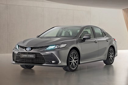 Grey 2021 Toyota Camry front three-quarter