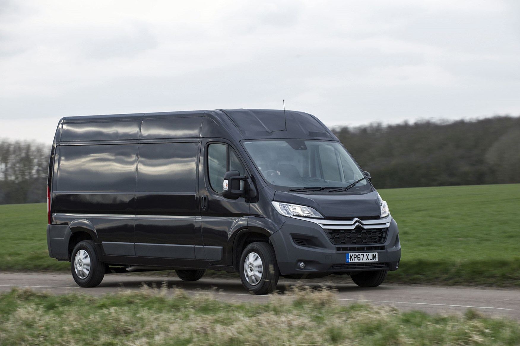 Citroen Relay review - front view, black, driving