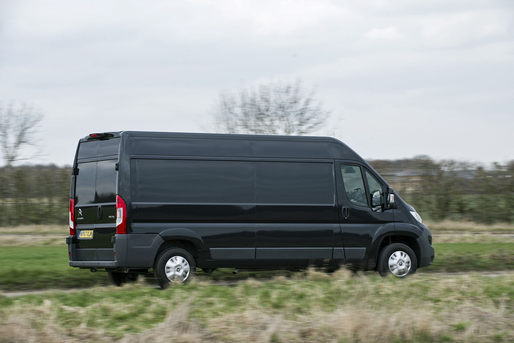Citroen Relay review - rear side view, black, driving