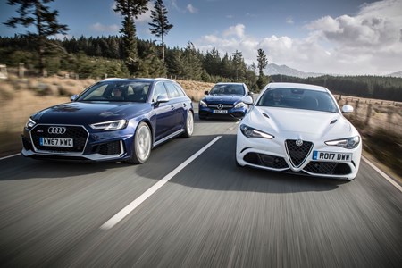 Audi Rs 4 Avant Vs Mercedes Amg C 63 S Estate Vs Alfa Romeo Giulia Quadrifoglio Parkers