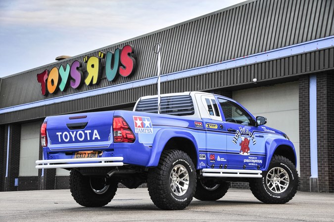 Toyota Hilux Bruiser review - rear view, parked outside Toys R Us