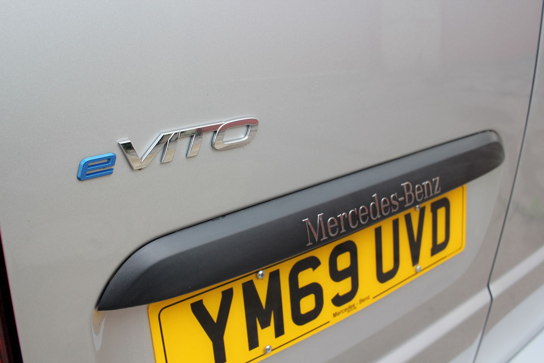 Mercedes-Benz eVito electric van review, 2020, eVito badge on rear door