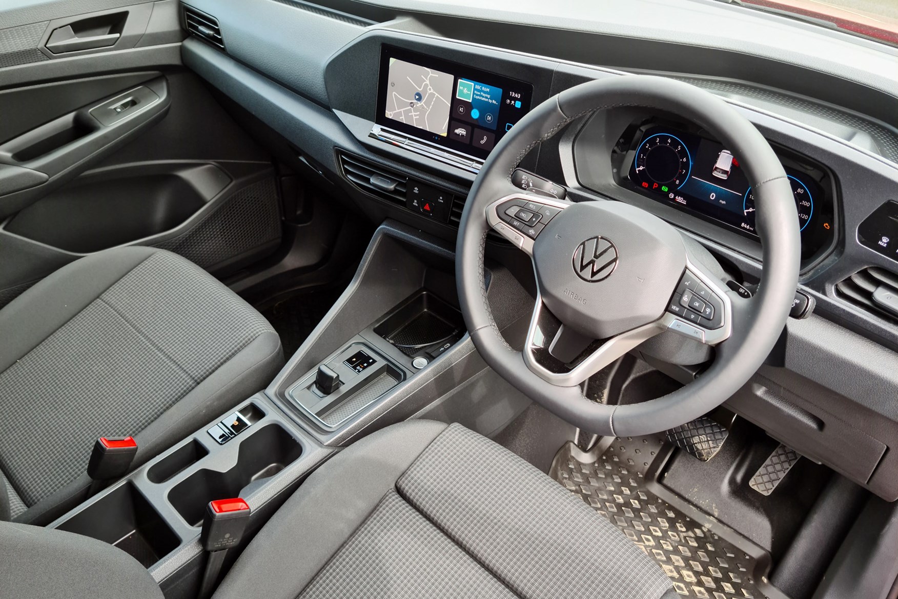 Volkswagen Caddy Cargo 1.5 TSI petrol review - cab interior,  dashboard, steering wheel