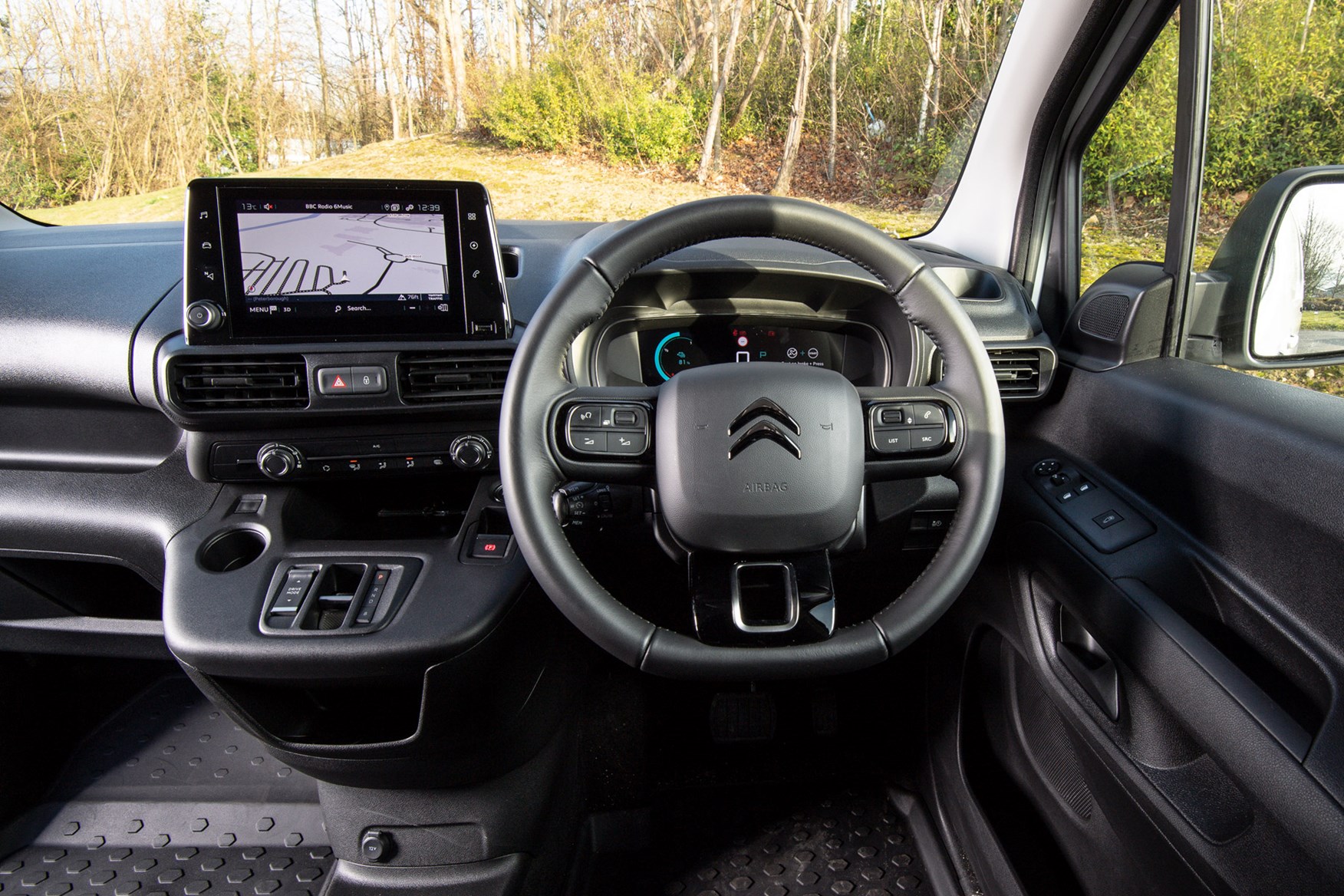 Citroen e-Berlingo electric van review - cab interior, dashboard, steering wheel