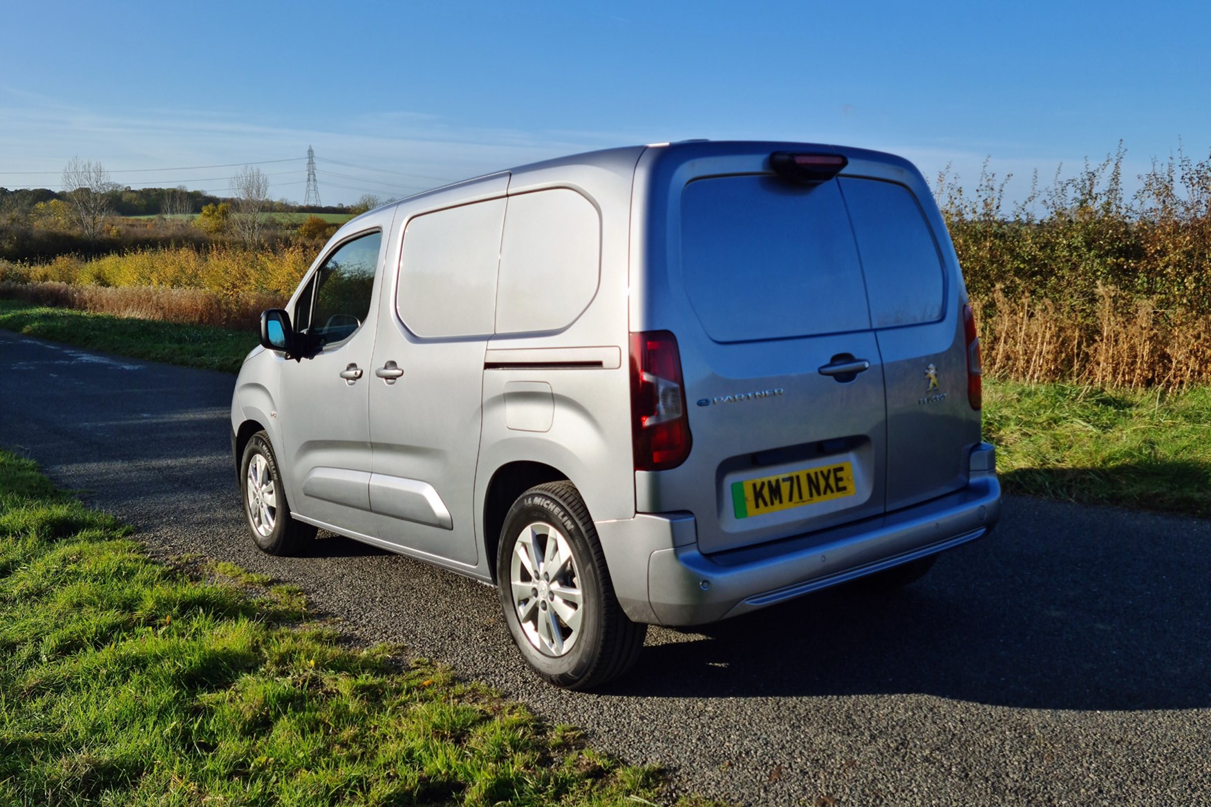 Peugeot e-Expert electric van review - rear view, silver
