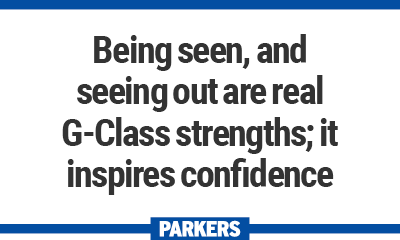 Being seen, and seeing out are real G-Class strengths; it inspires confidence