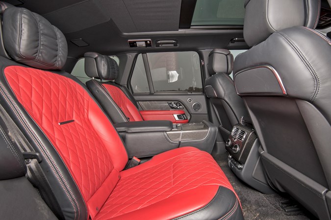 Red 2019 Range Rover SVAutobiography Dynamic P565 Executive Class rear seats