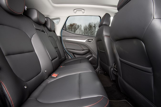 MG ZS EV review (2021) interior view, rear seats