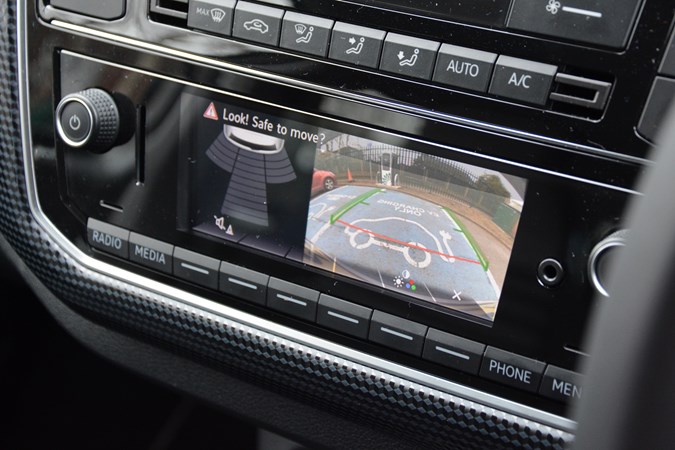Silver 2020 Volkswagen e-Up reversing camera display