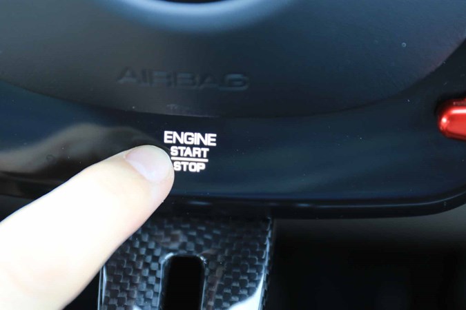 2021 Ferrari Roma gear engine start button