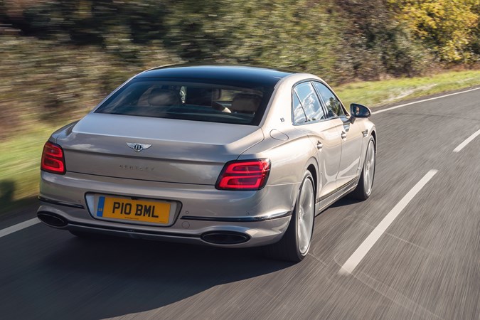 Bentley Flying Spur (2020) rear view, driving
