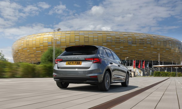 Skoda Fabia 2022 driving rear