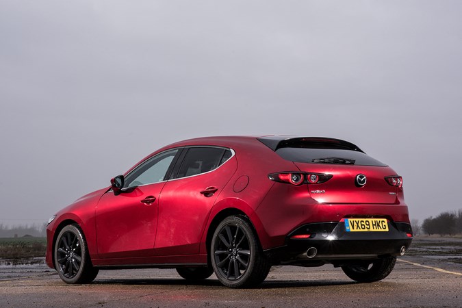 Mazda 3 Sport Lux Skyactiv-X, rear, sould red 2019