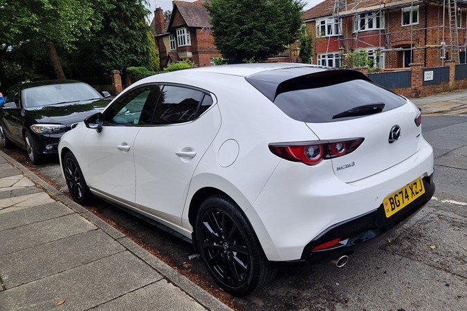 Mazda5 long-term test on Parkers.co.uk - rear, white, goodbye