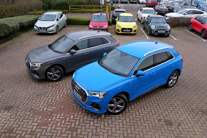 Audi Q3 colour, Chronos grey and Turbo blue