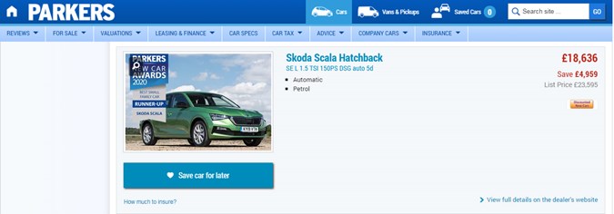 Skoda Scala New Cars For Sale - Parkers