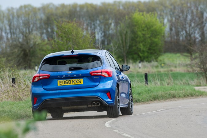 Ford Focus ST Line X rear driving shot