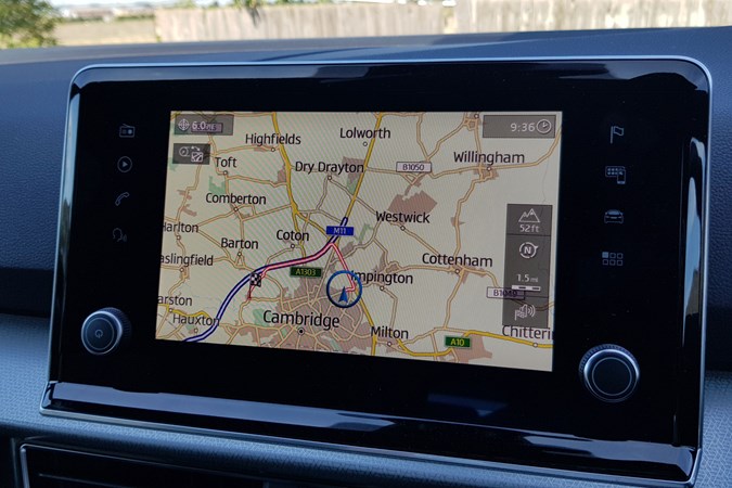 SEAT Tarraco long-term test review - infotainment screen showing sat-nav map