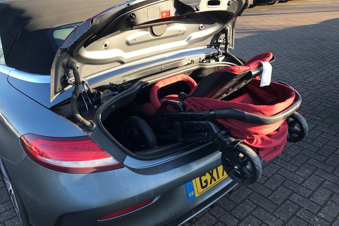 Try the other way - buggy into the boot length-wise, C-Class Cabriolet