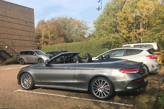 2017 C-Class Cabrolet roof down, Selenite Grey C 250 d