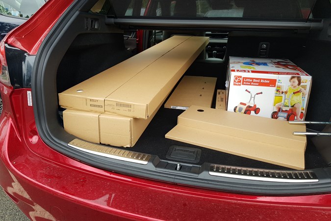 Mazda 6 Tourer long-term review (2018-2019) - Billy bookcase loaded, low view showing front passenger seat position