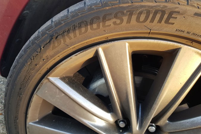 2018 Mazda 6 Tourer long-term review - damaged tyre following accident avoidance