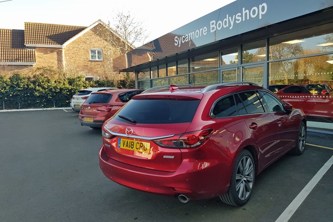2018 Mazda 6 Tourer long-term test review - outside Sycamore BMW, authorised Mazda bodyshop in Peterborough