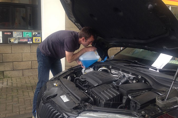 Filling the Skoda Superb's screenwash reservoir is a tad tricky