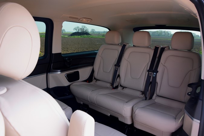 Beige 2017 Mercedes-Benz V-Class MPV rear passenger compartment