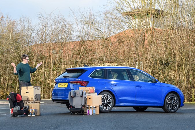 Skoda Octavia Estate long-term test review - Energy Blue 1.5 e-TSI DSG, with boot contents and cj hubbard