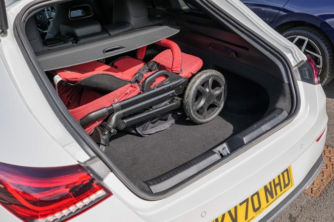 Mercedes-Benz CLA Shooting Brake with buggy in boot