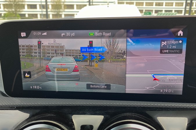 MBUX Augmented Reality route guidance on Mercedes CLA Shooting Brake